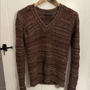 Dolce & Gabbana Brown V-Neck Sweater